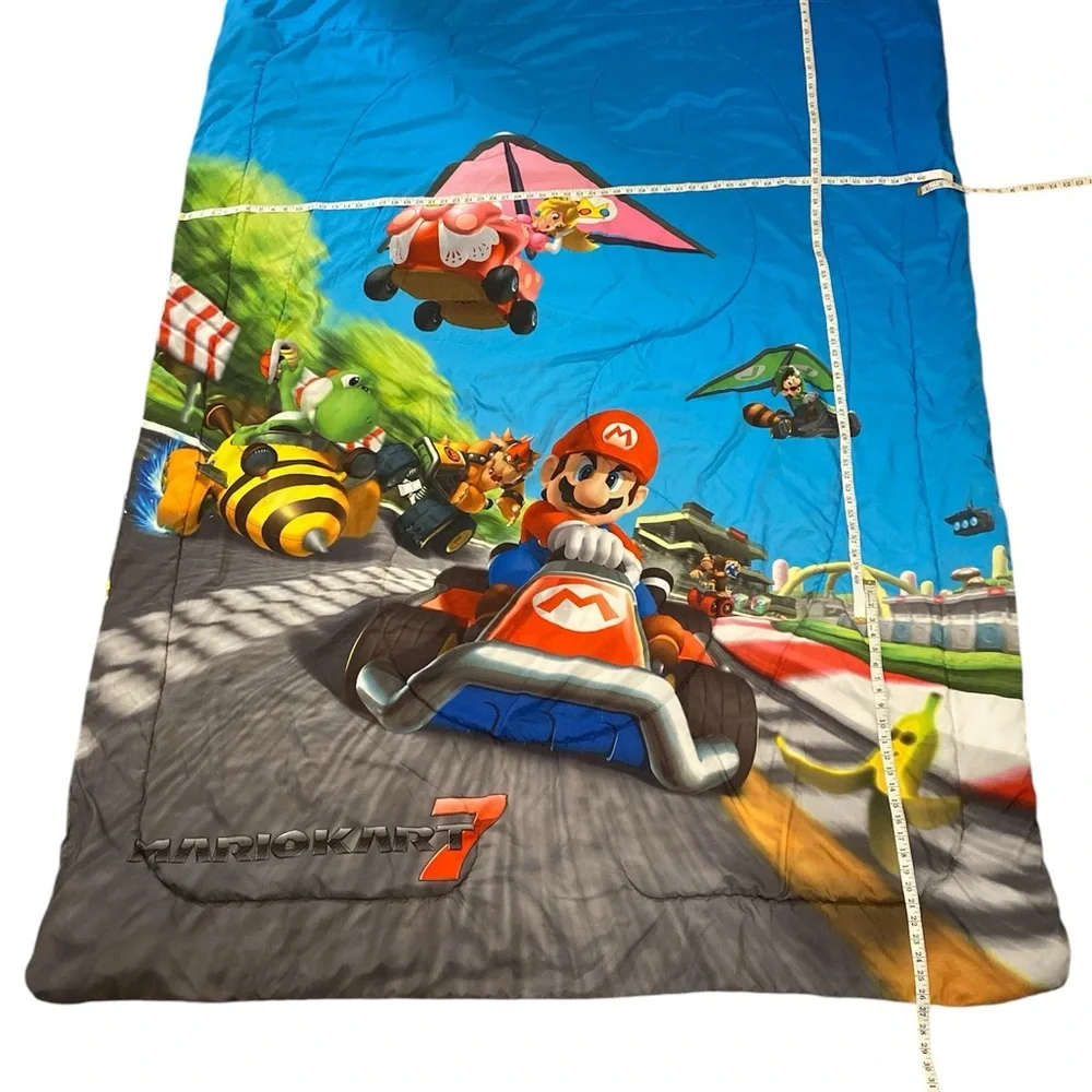 Mario Kart 7 Twin Size Bedding Reversible Comforter 64X86 Mario Bros Blanket